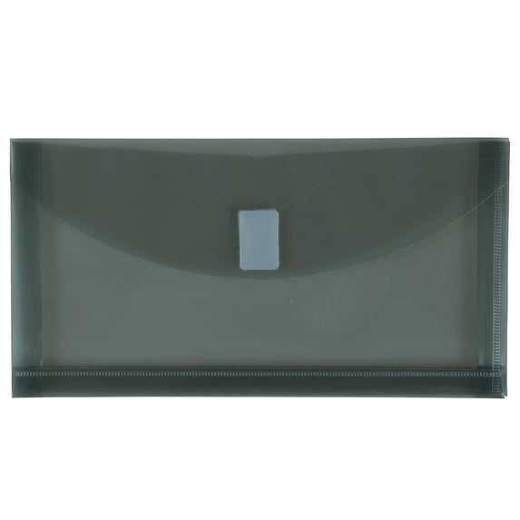 JAM Paper Plastic Expansion, 5.25" x 10", Smoke Grey, 12 Per Pack