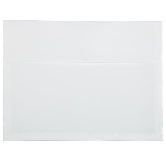 JAM Paper Plastic Expansion Envelopes, Hook & Loop, Letter Booklet, 9 3/4 x 13, 1 in Expansion, White, 3/Pack
