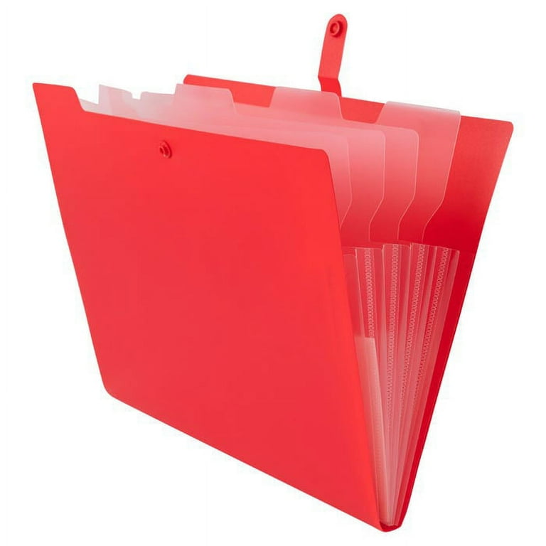 <JAM > JAM Paper Plastic File Folder with Snap Closure, 5 Pocket, 9