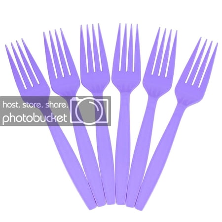 JAM Paper Plastic Forks, Bright Purple, 50 Disposable Forks/Pack