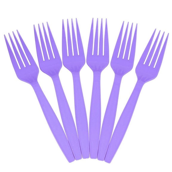 JAM Paper Plastic Forks, Purple, 100 Disposable Forks/Box