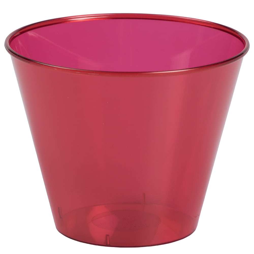 JAM Paper Plastic Glasses Party Pack, 9 oz Tumblers, Red, 72 Hard