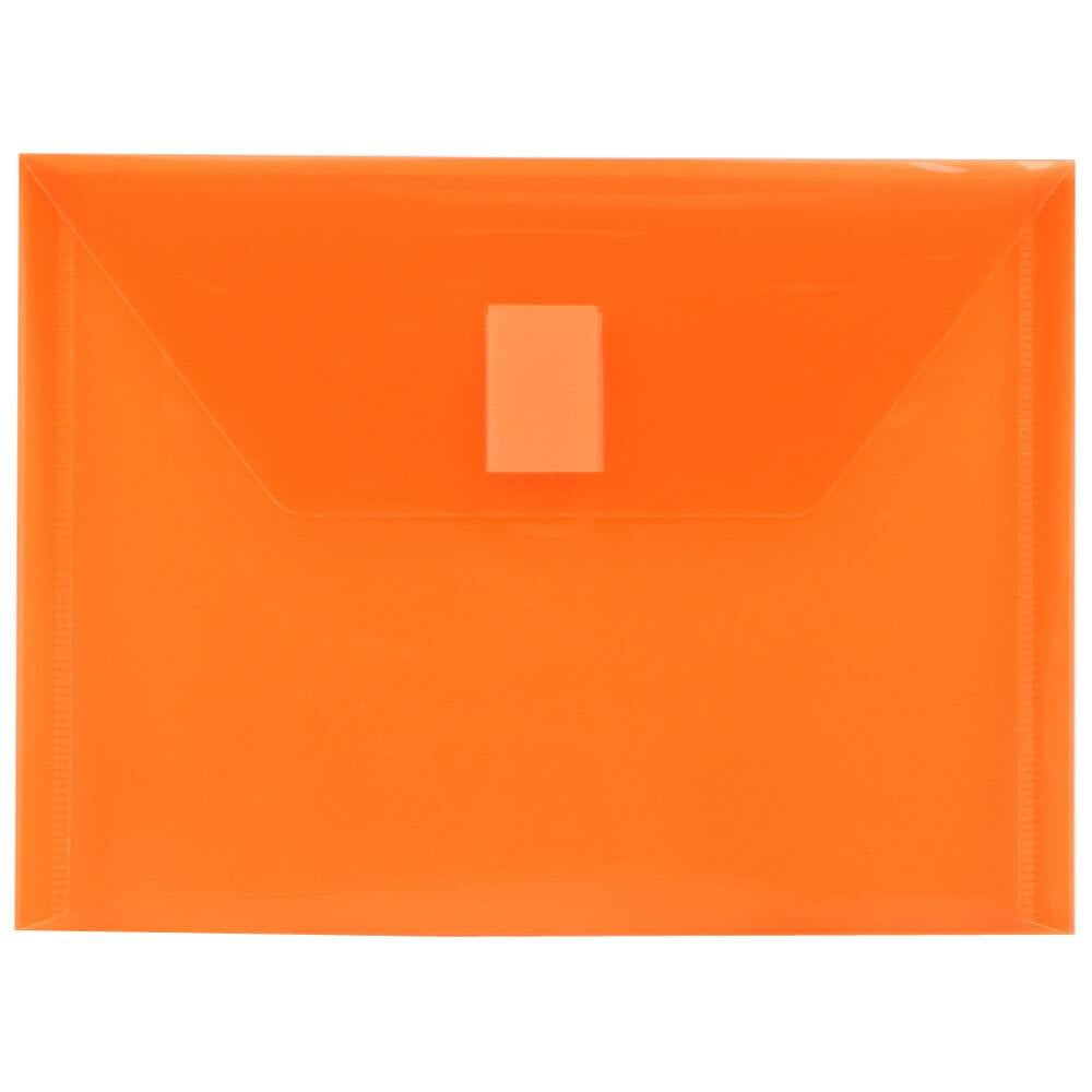 JAM Paper Plastic Hook & Loop Envelopes, 5.5x7.5, 12/Pack, Orange ...