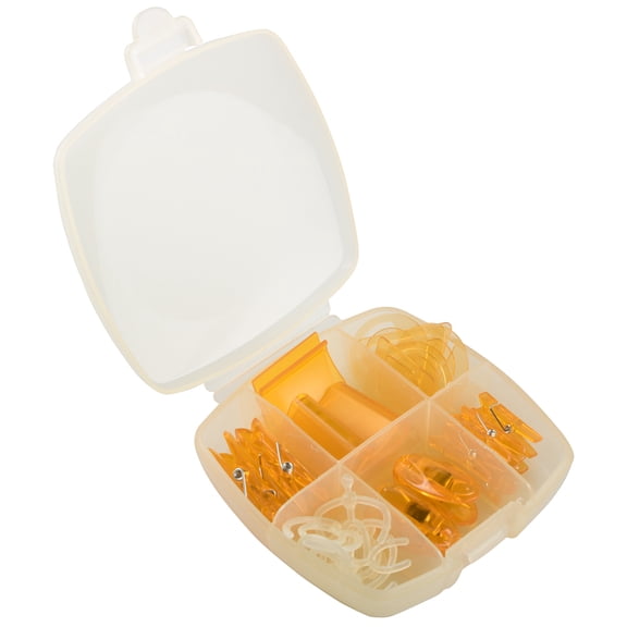 JAM Paper Plastic Office Clip Box, Large, Yellow, 30 Assorted Clips/Pack