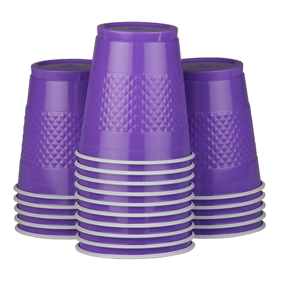 JAM Paper Plastic Party Cups, Purple, 12oz, 200/Pack