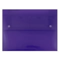 thumbnail image 1 of JAM Paper Plastic Portfolio with Two Button Snap Closure, 9 1/2" x 12 1/2" x 3/4", Purple, Sold Individually, 1 of 4