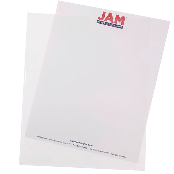 JAM Paper Plastic Sleeves, 9 x 11 1/2, Clear, 120/Pack