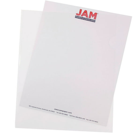 JAM Paper Plastic Sleeves, 9 x 11 1/2, Clear, 120 per Pack