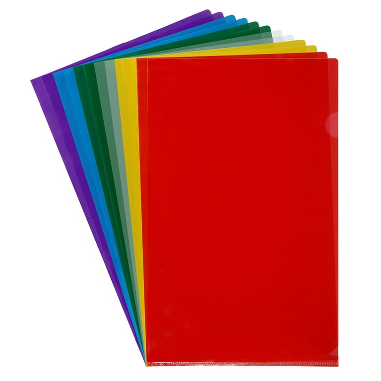 Jam Paper Plastic Sleeves, Legal size, 9 x 14 1/2, Assorted, 12 Page Protectors per Pack