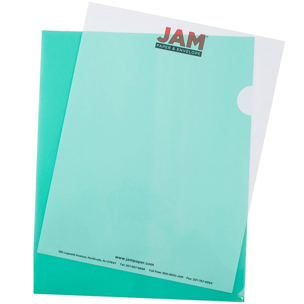 JAM Paper Plastic Sleeves, Letter Size, 9 x 11 1/2, Green Project ...