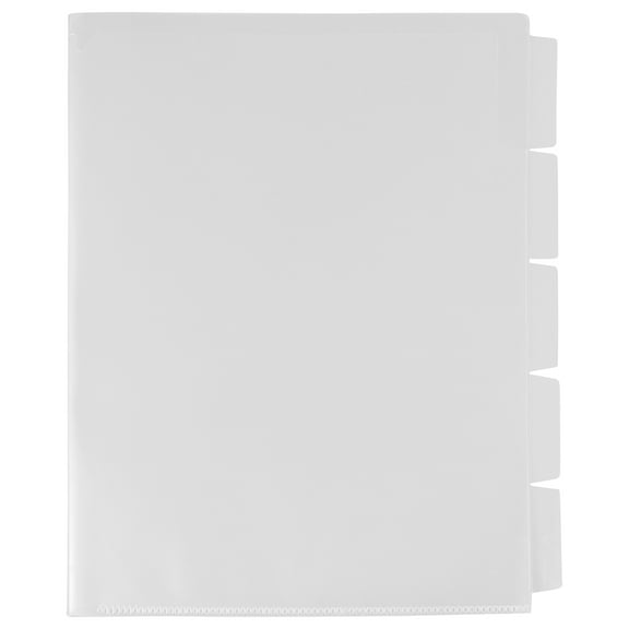 JAM Paper Plastic Sleeves with 5 Index Tabs, Letter Size, 9 x 11 1/2,5 Clear, 2/Pack