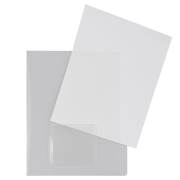 JAM Paper Plastic Sleeves with Mini Pocket, Clear, 9 x 11.5, 10/Pack