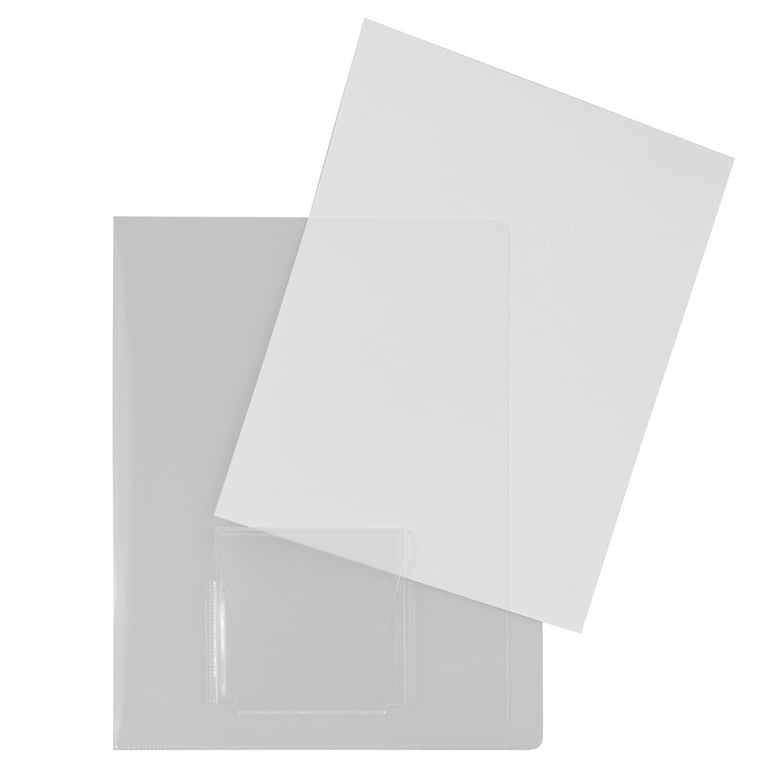 Jam Paper Plastic Sleeves with Mini Pocket, Clear, 9 x 11.5, 10/Pack