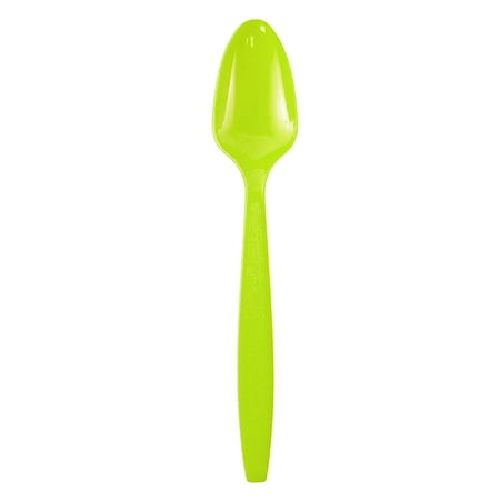 JAM Paper Plastic Spoons, Lime Green, 50 Disposable Spoons/Pack