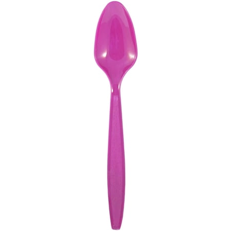 JAM Paper Plastic Spoons, Pink, 100 Disposable Spoons/Box