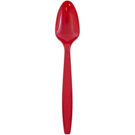 JAM Paper Plastic Spoons, Red, 100 Disposable Spoons/Box