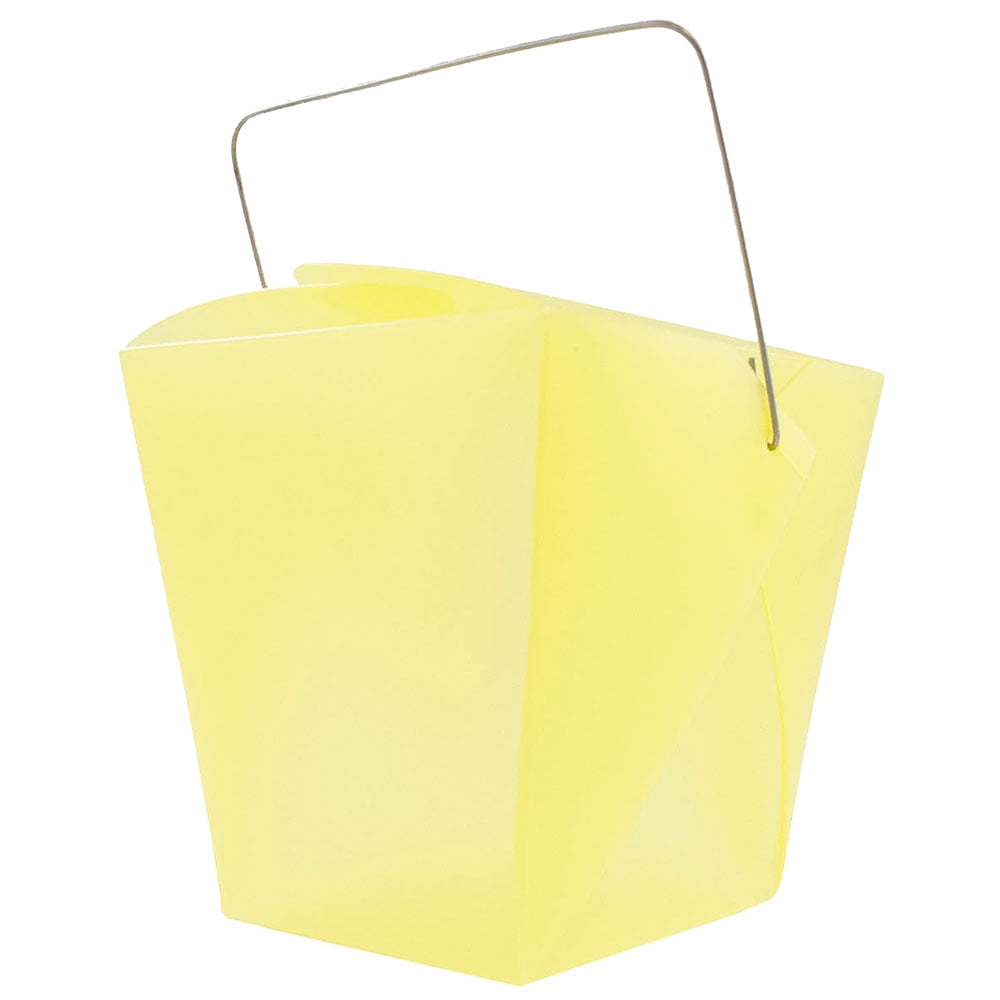 JAM Paper Plastic Take Out Container, 1/Pack, Yellow, Large, 4 x 3.5 x 4