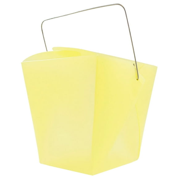 JAM Paper Plastic Take Out Container, 1/Pack, Yellow, Large, 4 x 3.5 x 4
