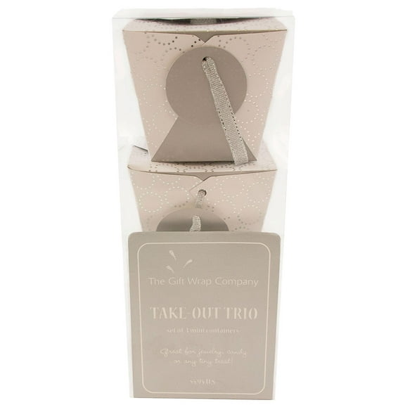 JAM Paper Plastic Take Out Containers, 3/Pack, White & Silver, Small, 2.5x2x2.5