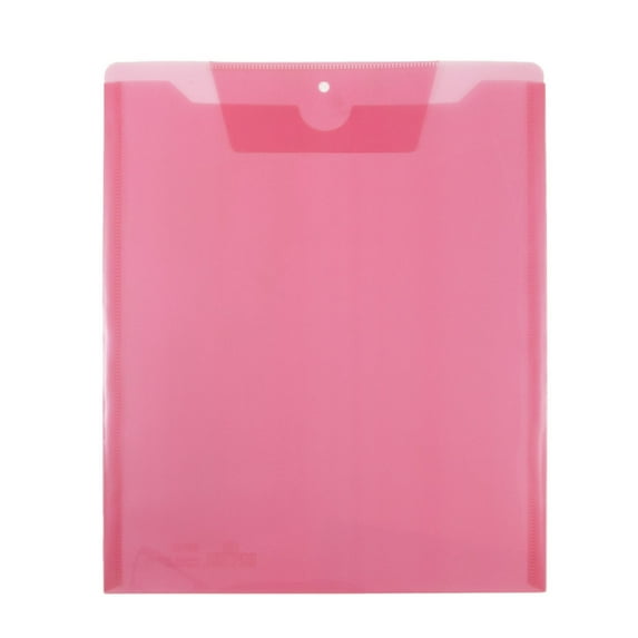 JAM Paper Plastic Tuck Flap Envelopes, 9.5x11.5, 12/Pack, Pink