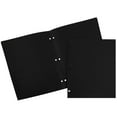thumbnail image 1 of JAM Paper Plastic Two Pocket 3 Hole Punched Presentation School Folder, Black, 108/pack, 1 of 5