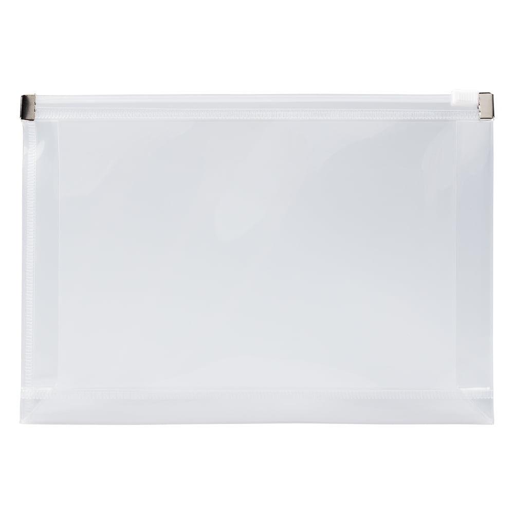JAM Paper Plastic Zip Envelopes, 5.3 x 8, Clear, 12/Pack