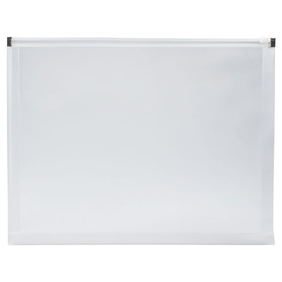 JAM Paper Plastic Zip Envelopes, 9.75 x 13, Clear, 12/Pack