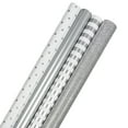 thumbnail image 1 of JAM Paper Preminum Holiday Wrapping Pape Set, Evyething Silver, 100 Sq ft total, 4 Rolls, 1 of 4