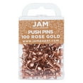 thumbnail image 1 of JAM Paper Push Pins, Rose Gold Push Pins, 1 inch, 100/Pack, 1 of 6