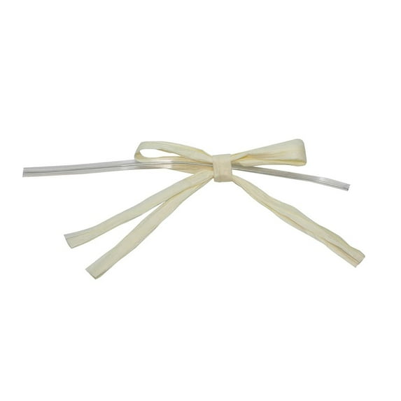 JAM Paper Raffia Twist Tie Bows, Ivory, 1/4 inch, 100/Pack