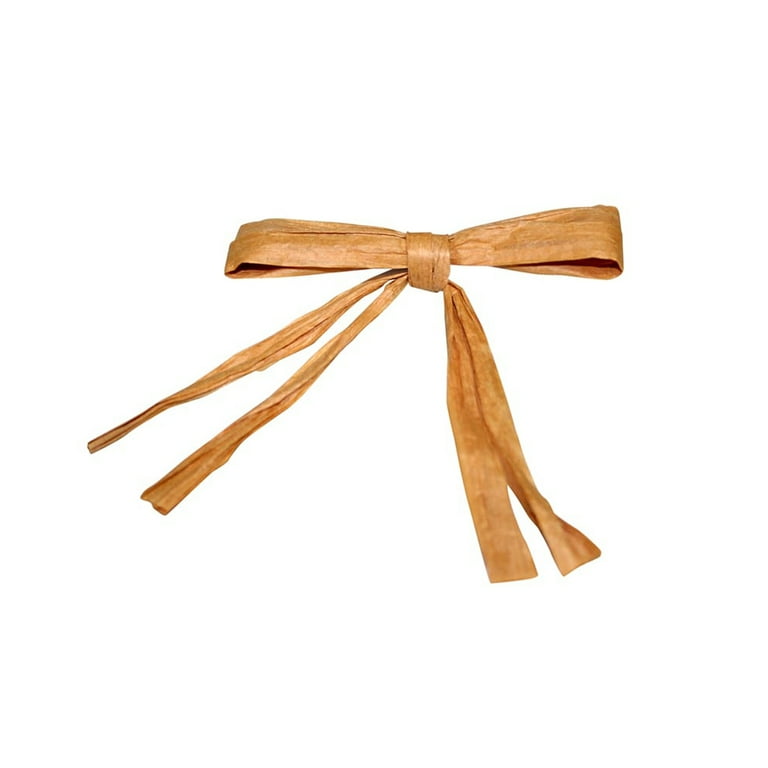 JAM Paper Raffia Twist Tie Bows Tan 1 4 inch 100 Pack