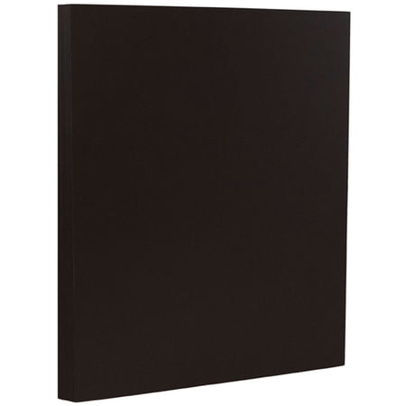 JAM Paper Recycled Cardstock, 8 1/2 x 11, Black Linen, 50 per Pack, 80lb