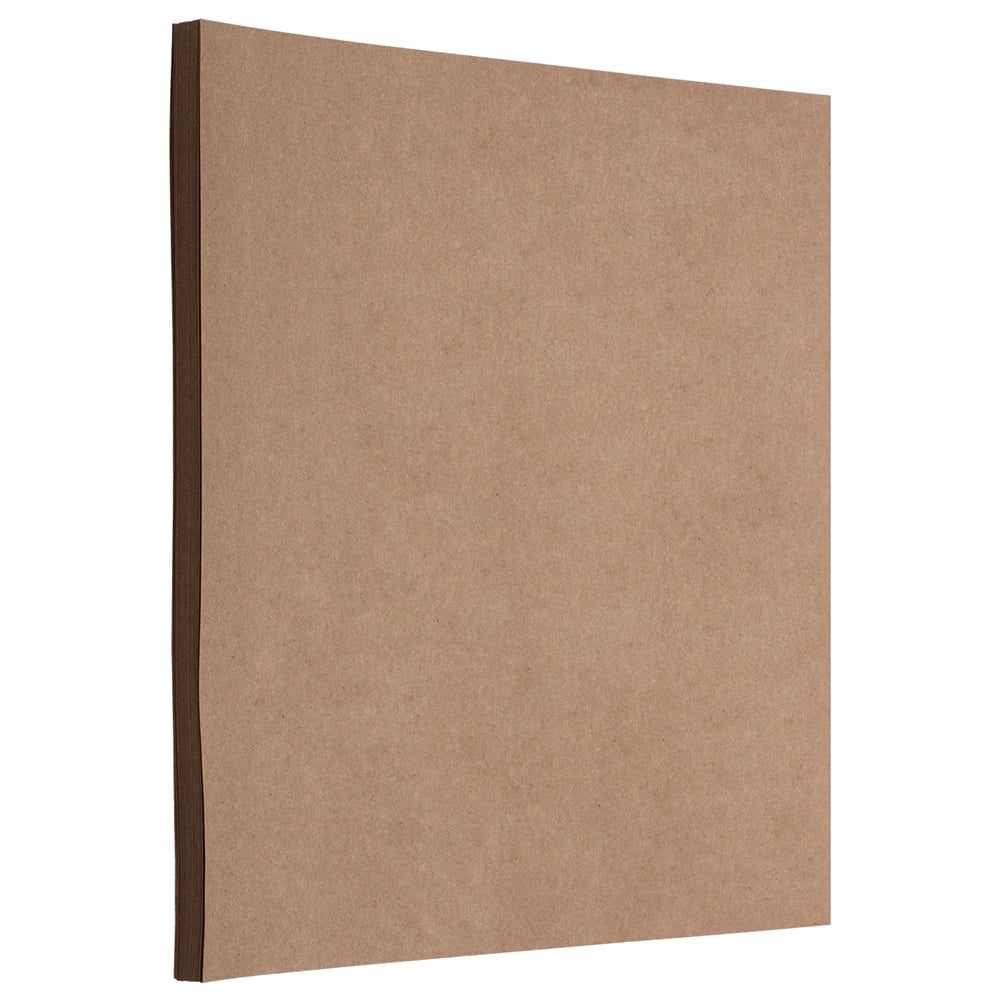 JAM Paper Recycled Cardstock, 8 1/2 x 11, Brown Kraft, 65lb, 50 per Pack