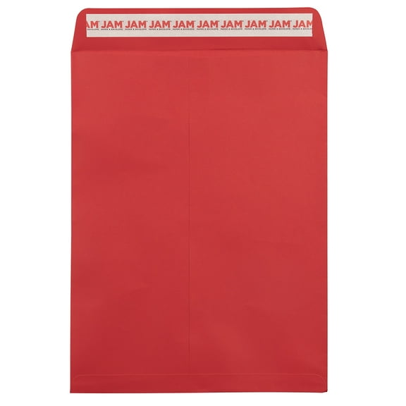 JAM Paper Red 9 x 12 Open End Catalog Peel and Seal Envelopes, 100 Per Pack