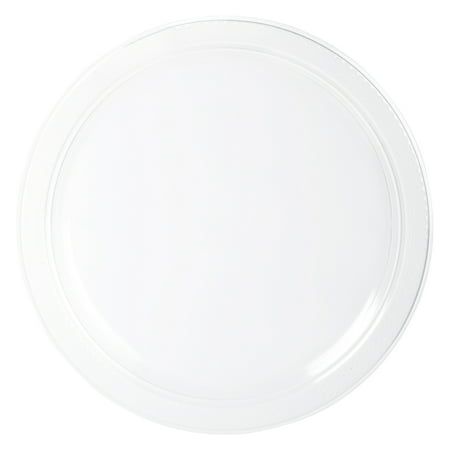 JAM Paper Round Plastic Party Plates, Clear, 20 per Pack, Medium, 9"