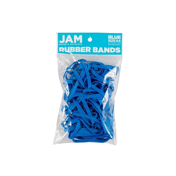 JAM Paper Rubber Bands Size 64 Blue 100/Pack (33364RBbu) 33364RBBU