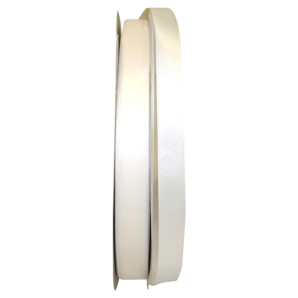 JAM Paper Satin Double Face Antique White Polyester Ribbon, 3600" x 0.62"