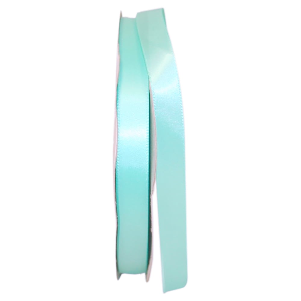 JAM Paper Satin Double Face Aqua Polyester Ribbon, 3600" x 0.62"