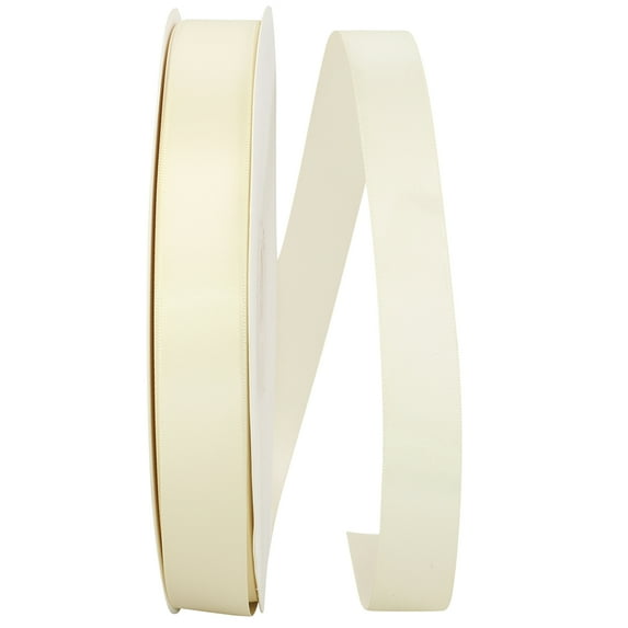 JAM Paper Satin Double Face Ivory Polyester Ribbon, 3600" x 0.87"