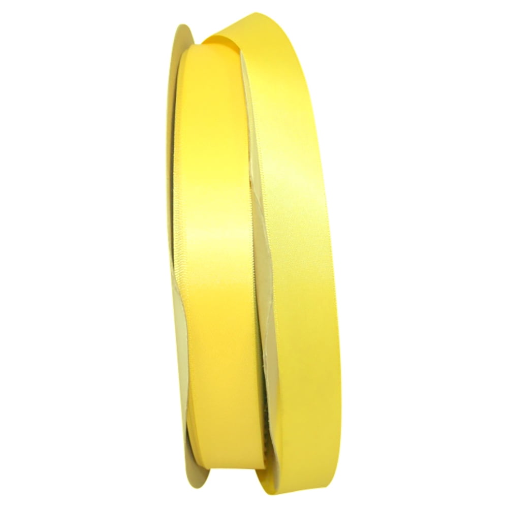 JAM Paper Satin Double Face Lemon Polyester Ribbon, 3600" x 0.87"