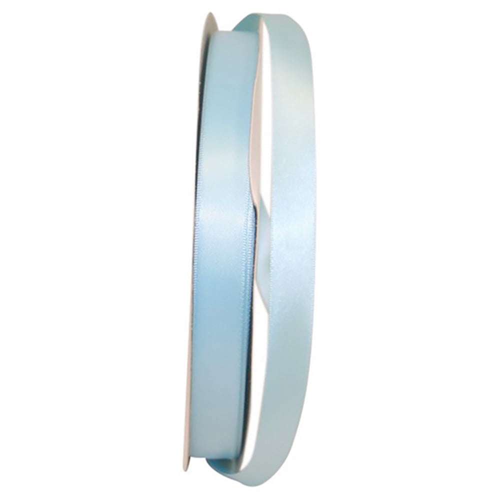JAM Paper Satin Double Face Light Blue Polyester Ribbon, 3600" x 0.62"