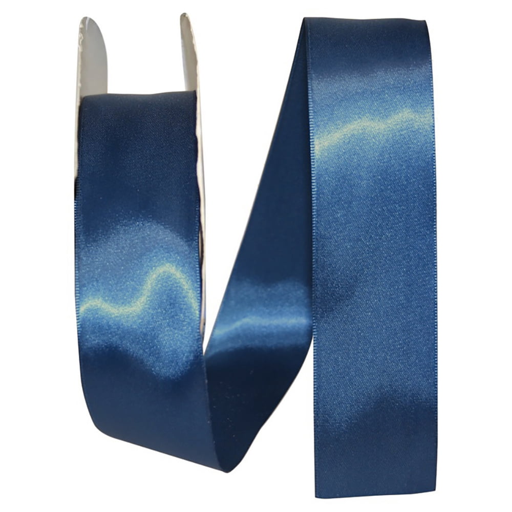 JAM Paper Satin Double Face Light Navy Polyester Ribbon, 1800" x 1.5"