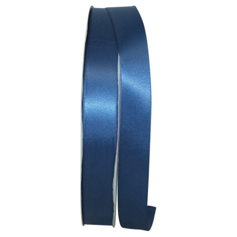 JAM Paper Satin Double Face Light Navy Polyester Ribbon, 3600" x 0.87"