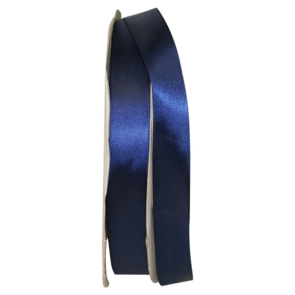 JAM Paper Satin Double Face Navy Polyester Ribbon, 3600" x 0.87"