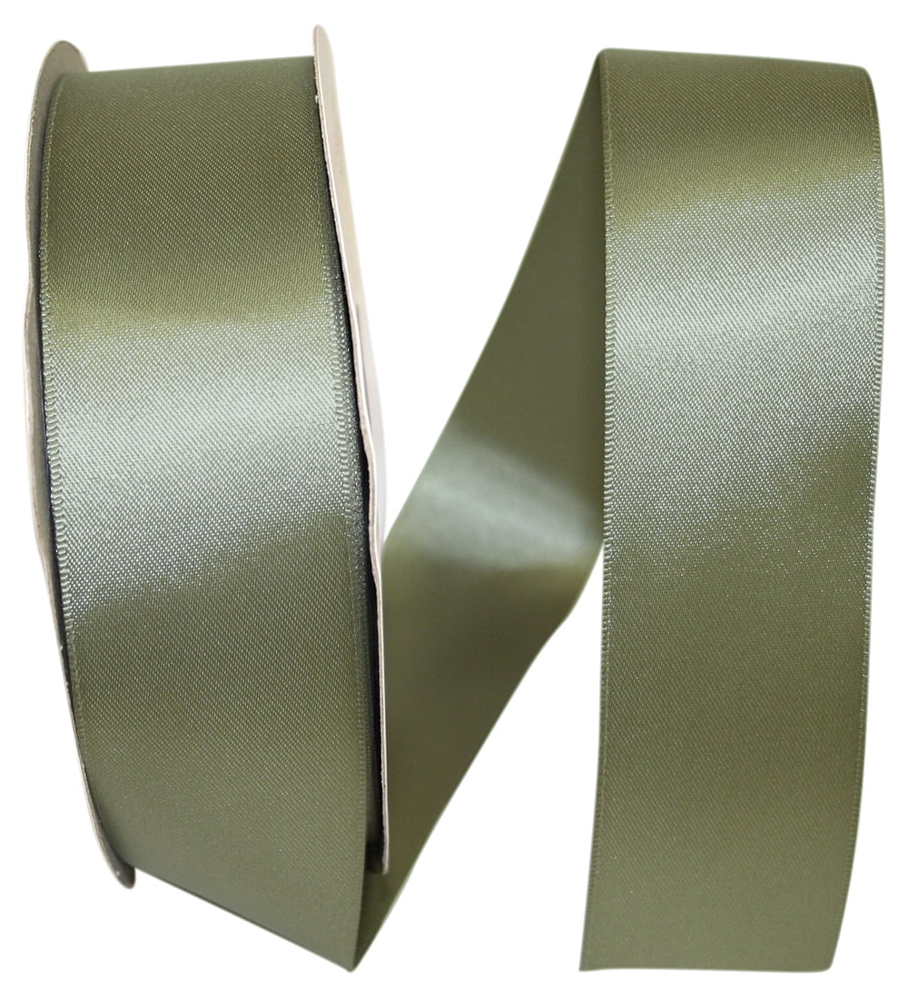 JAM Paper Satin Double Face Old Willow Polyester Ribbon, 1800" x 1.5"