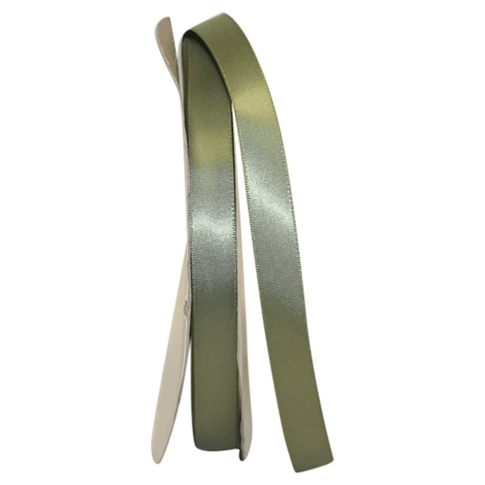 JAM Paper Satin Double Face Old Willow Polyester Ribbon, 3600" x 0.62"