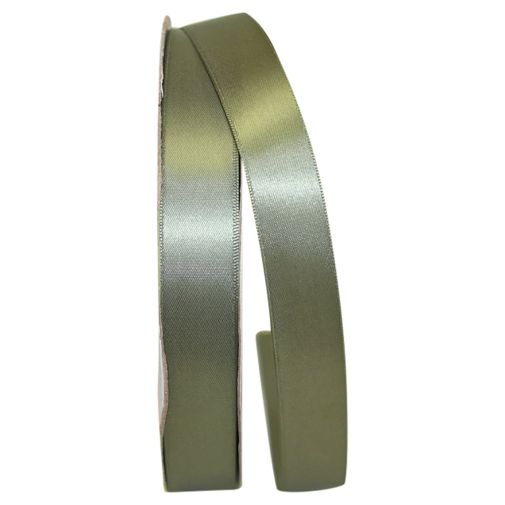 JAM Paper Satin Double Face Old Willow Polyester Ribbon, 3600" x 0.87"