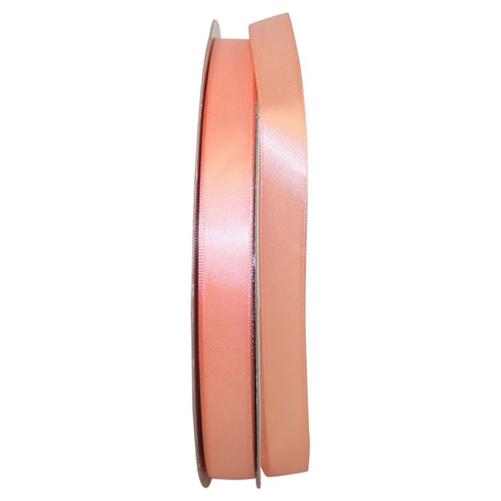 JAM Paper Satin Double Face Peach Polyester Ribbon, 3600" x 0.62"