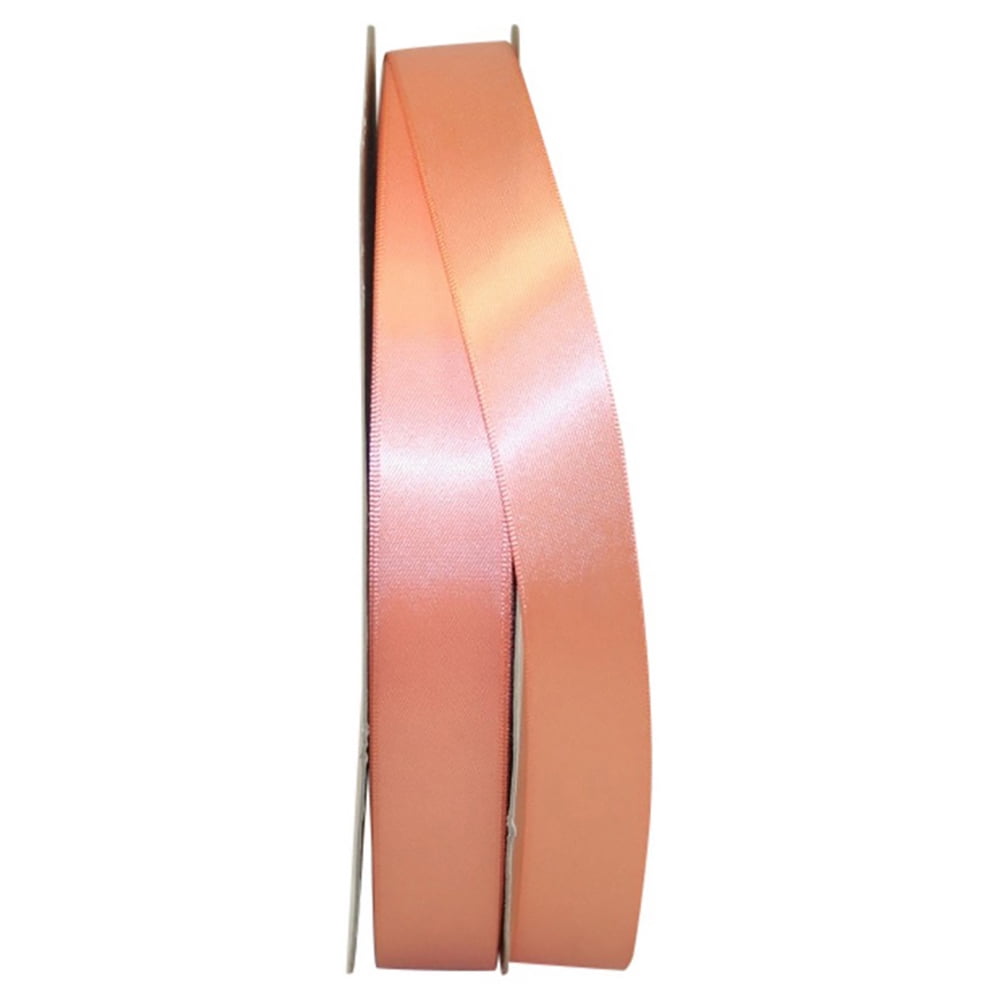 JAM Paper Satin Double Face Peach Polyester Ribbon, 3600" x 0.87"