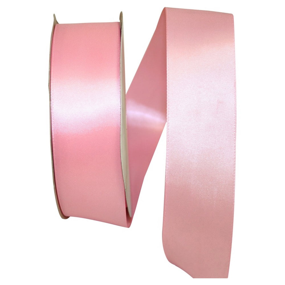 JAM Paper Satin Double Face Pink Polyester Ribbon, 1800" x 1.5"